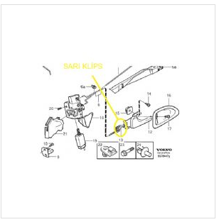 S40 / V40 KAPI İÇTEN AÇMA KOLU KLİPSİ SAĞ ÖN VE SAĞ ARKA KAPI İÇİN