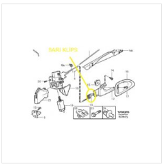 S40 / V40 KAPI İÇTEN AÇMA KOLU KLİPSİ SOL ÖN VE SOL ARKA KAPI İÇİN