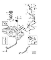 S80 / XC60 7 XC70 / XC90 YAKIT DEPOSU ŞAMANDIRANIN ÜSTÜNDEKİ ÇEVİRMELİ PLASTİK KAPAK